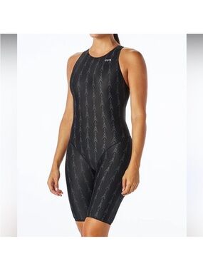 TYR FUSION 2 AEROFIT black Short John racerback swim training swimsuit size 32